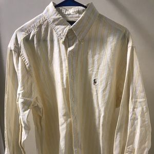 Ralph Lauren white dress shirt with yellow stripes